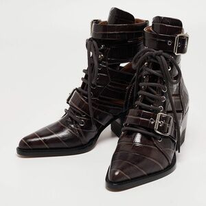 Chloe Brown Croc Rylee Boots